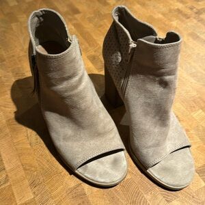 Cute brown open toe booties